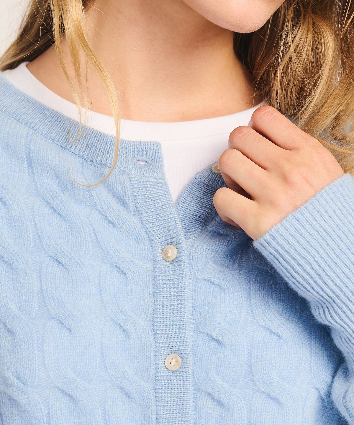Lightweight Cashmere Cable Cardigan