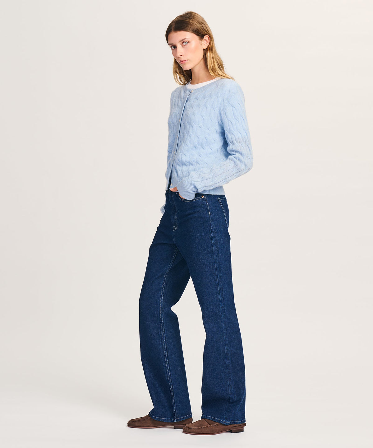 Lightweight Cashmere Cable Cardigan