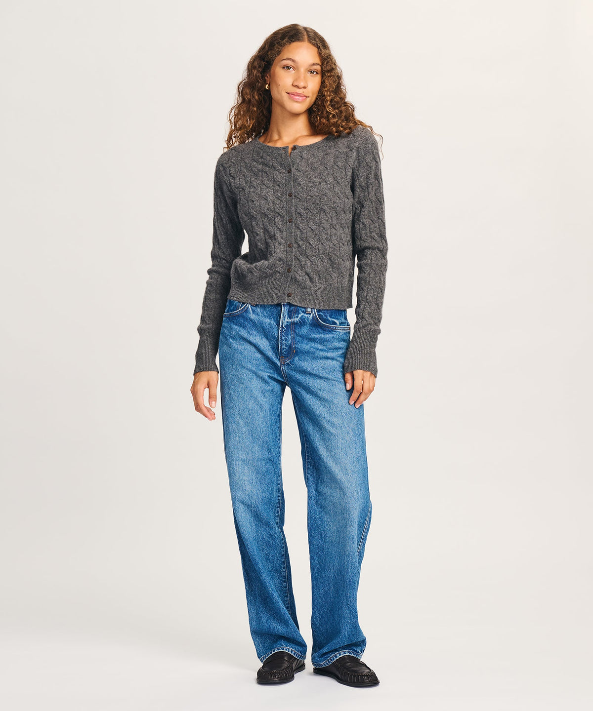 Lightweight Cashmere Cable Cardigan