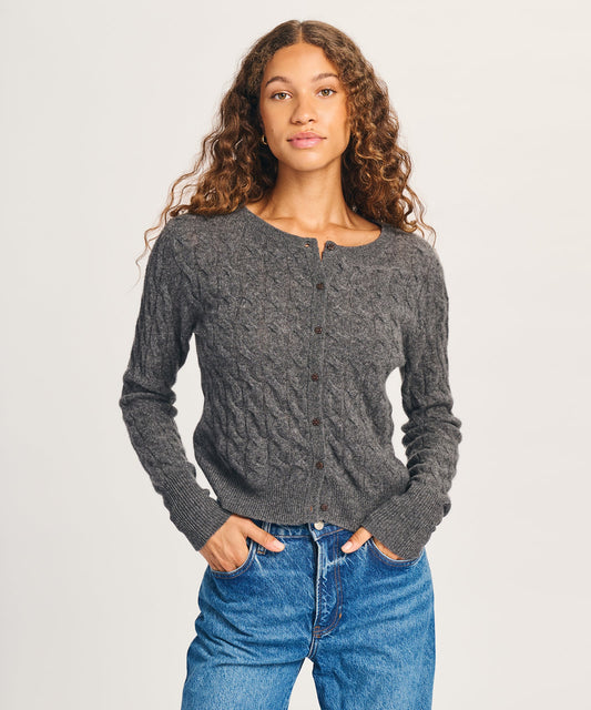 Lightweight Cashmere Cable Cardigan