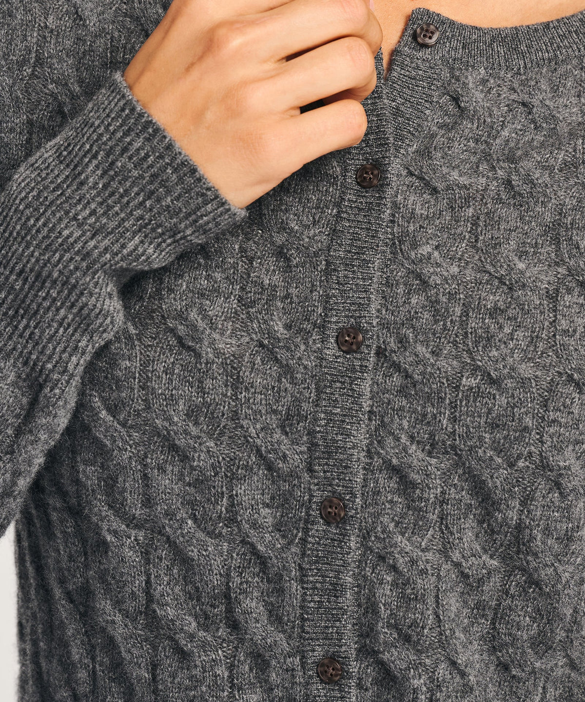 Lightweight Cashmere Cable Cardigan