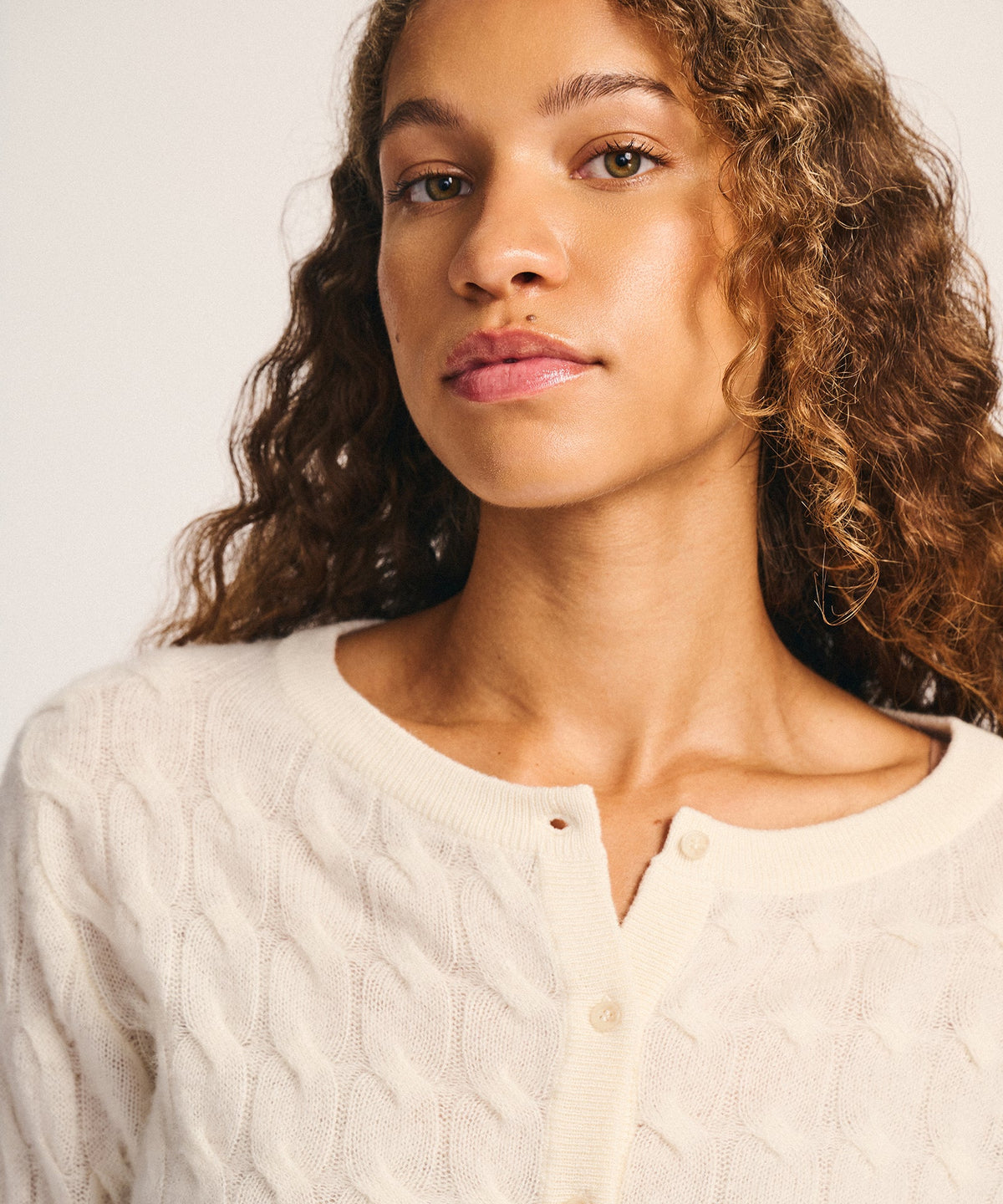 Lightweight Cashmere Cable Cardigan