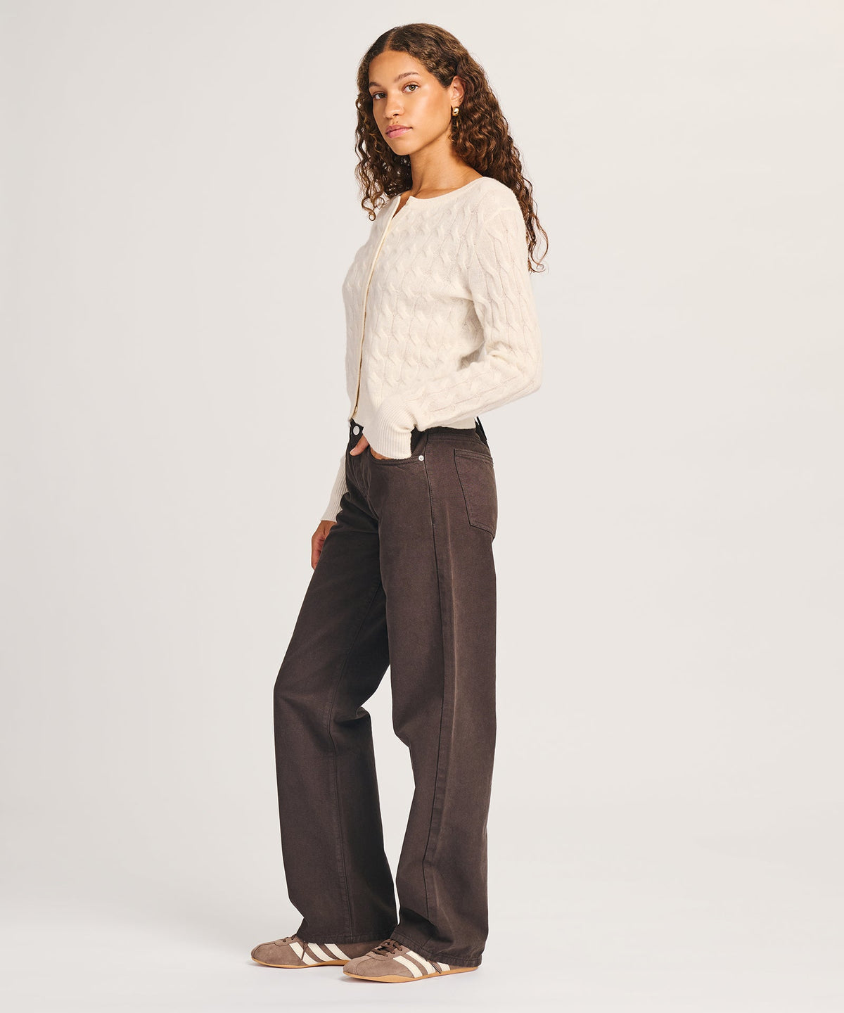 Lightweight Cashmere Cable Cardigan