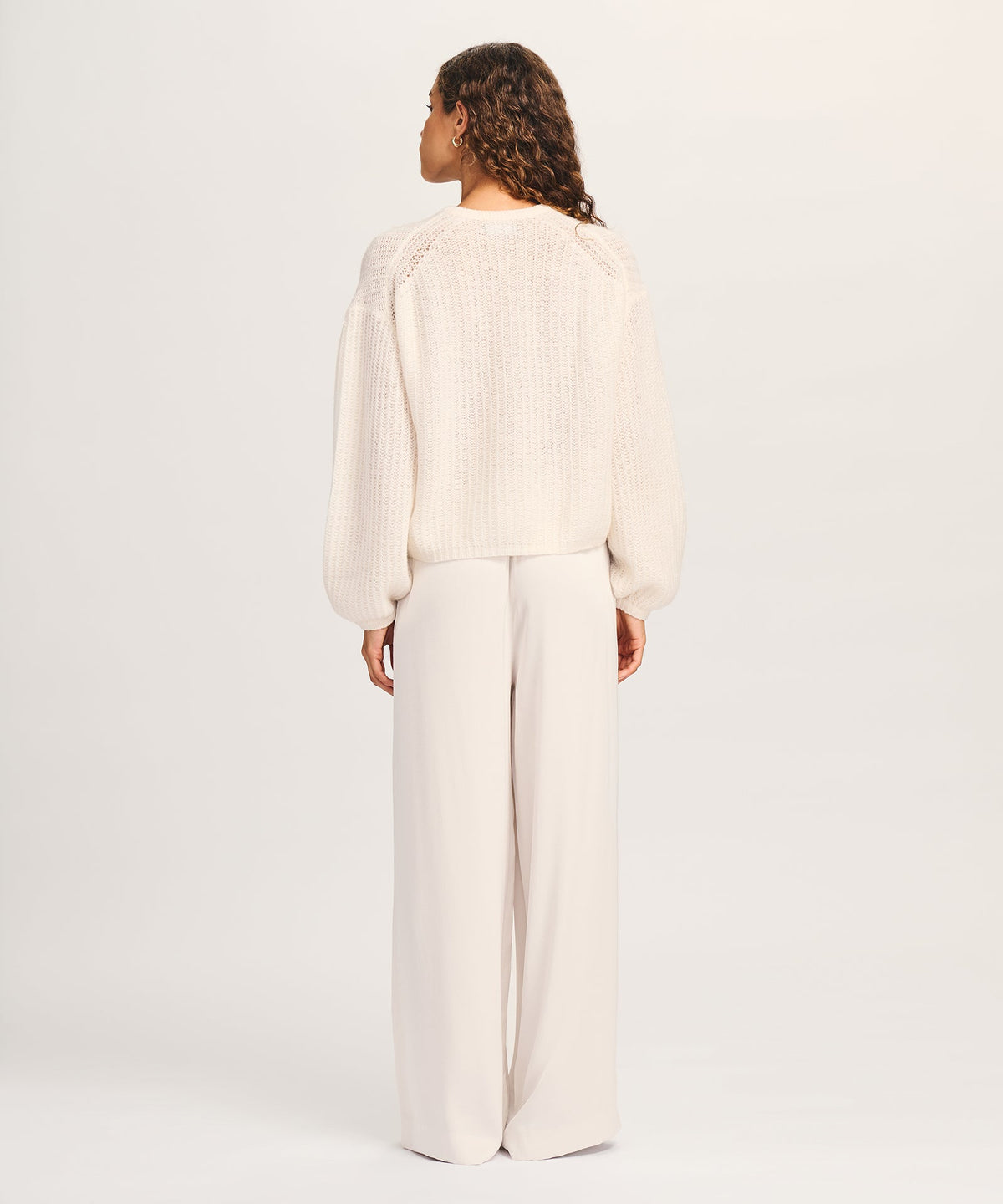 Luxe Airy Cashmere Fisherman Crewneck Sweater