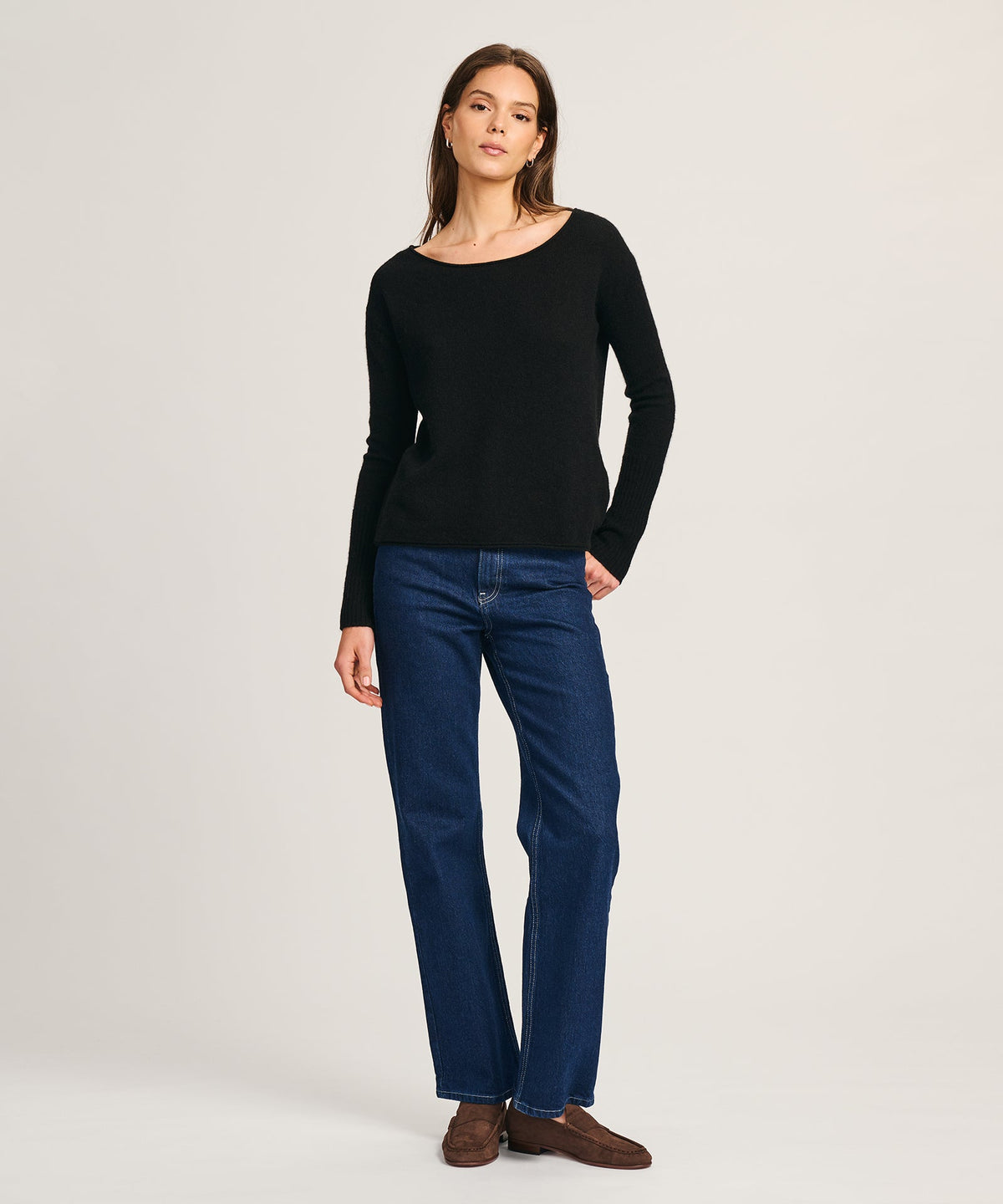 Lightweight Cashmere Boatneck Sweater