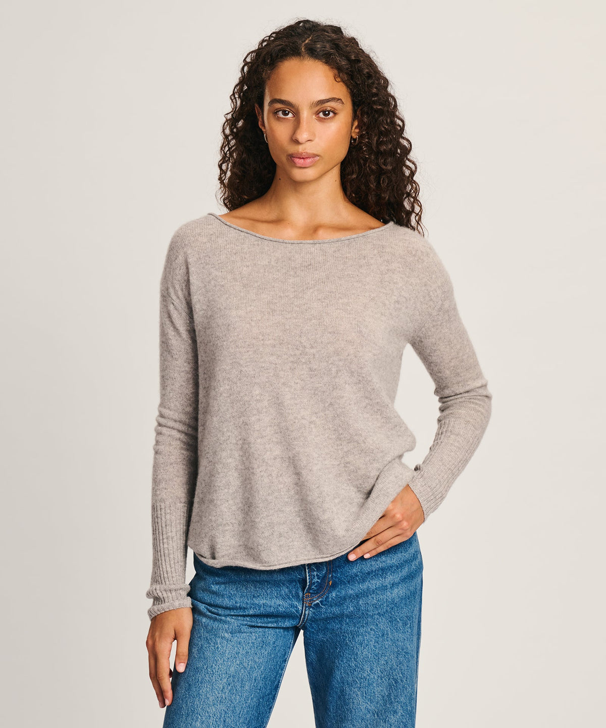 Lightweight Cashmere Boatneck Sweater