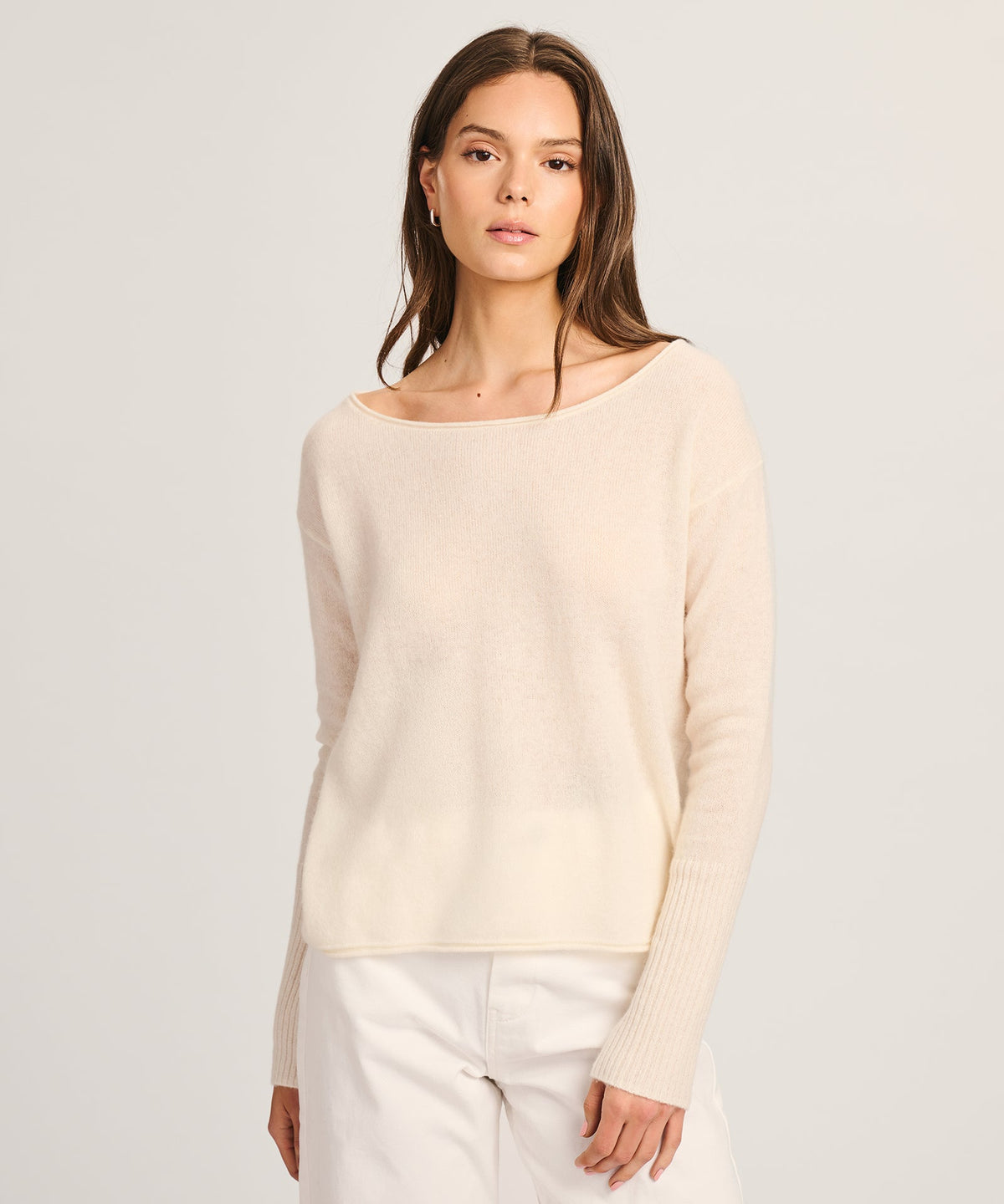 Lightweight Cashmere Boatneck Sweater