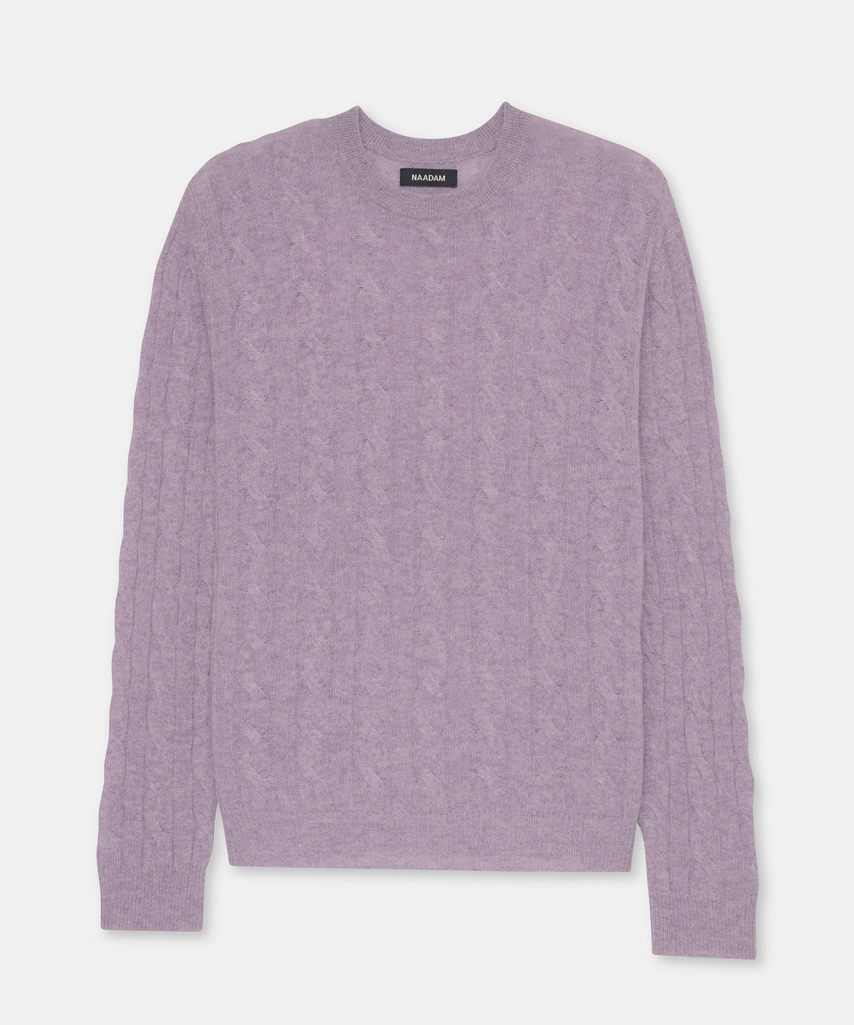Lightweight Cashmere Cable Crewneck Sweater