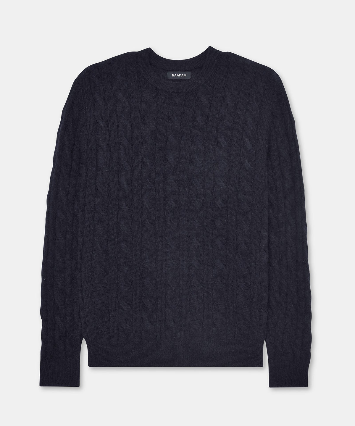 Lightweight Cashmere Cable Crewneck Sweater