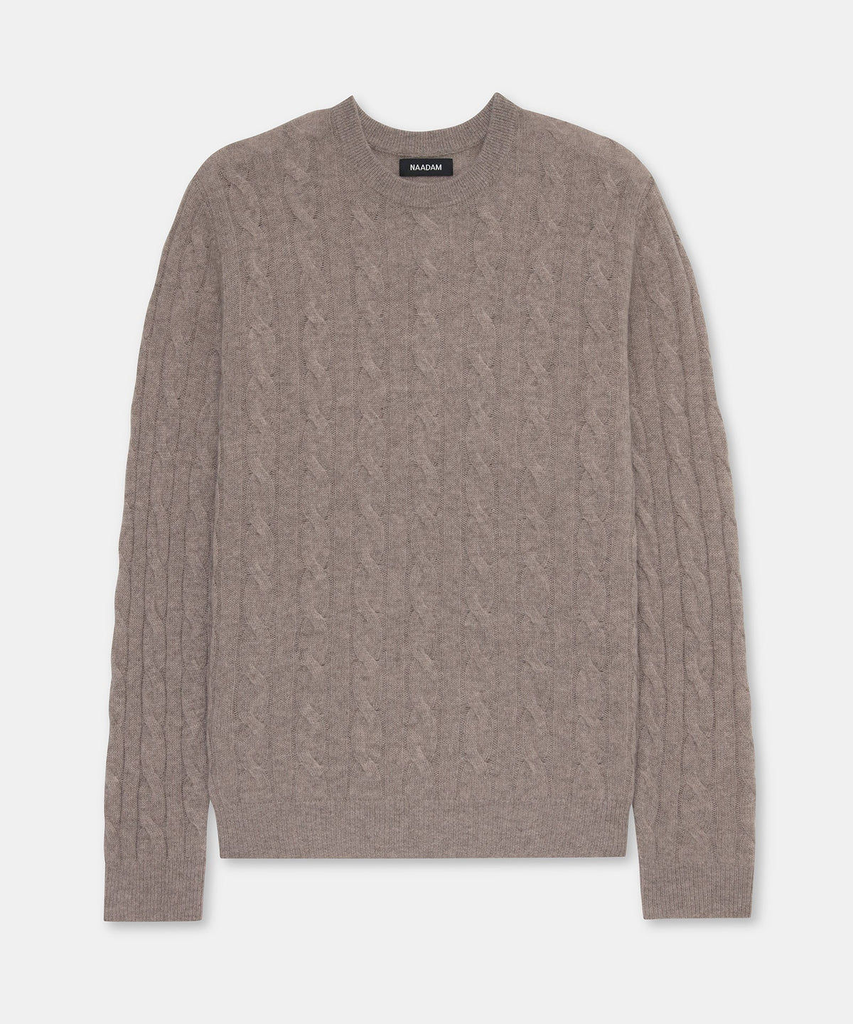 Lightweight Cashmere Cable Crewneck Sweater