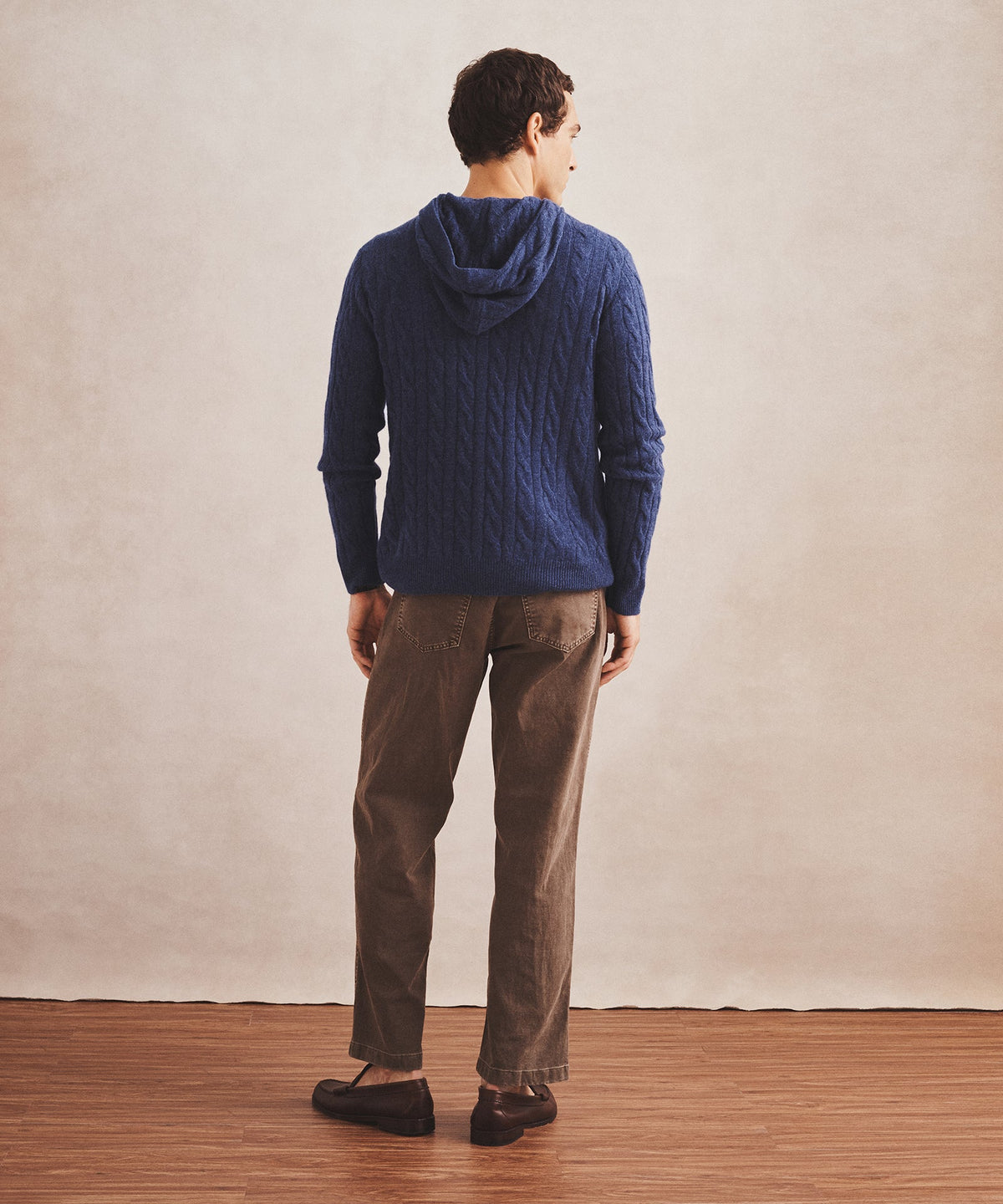 Lightweight Cashmere Cable Hoodie