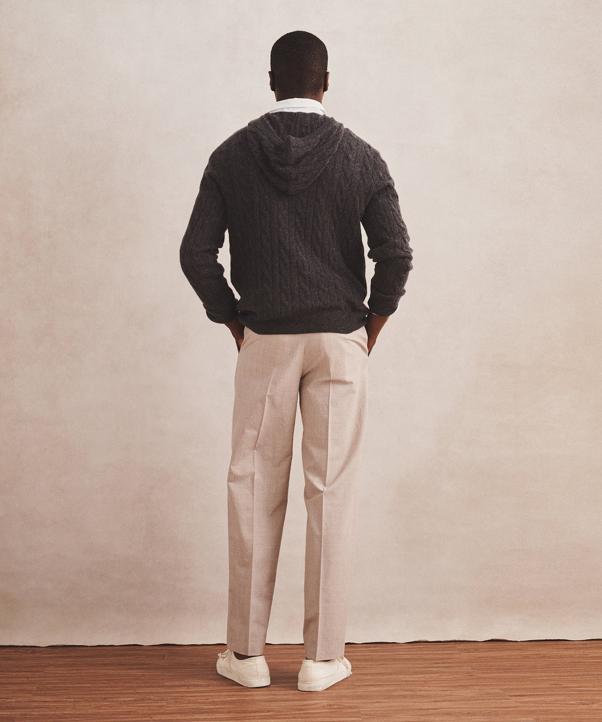 Lightweight Cashmere Cable Hoodie