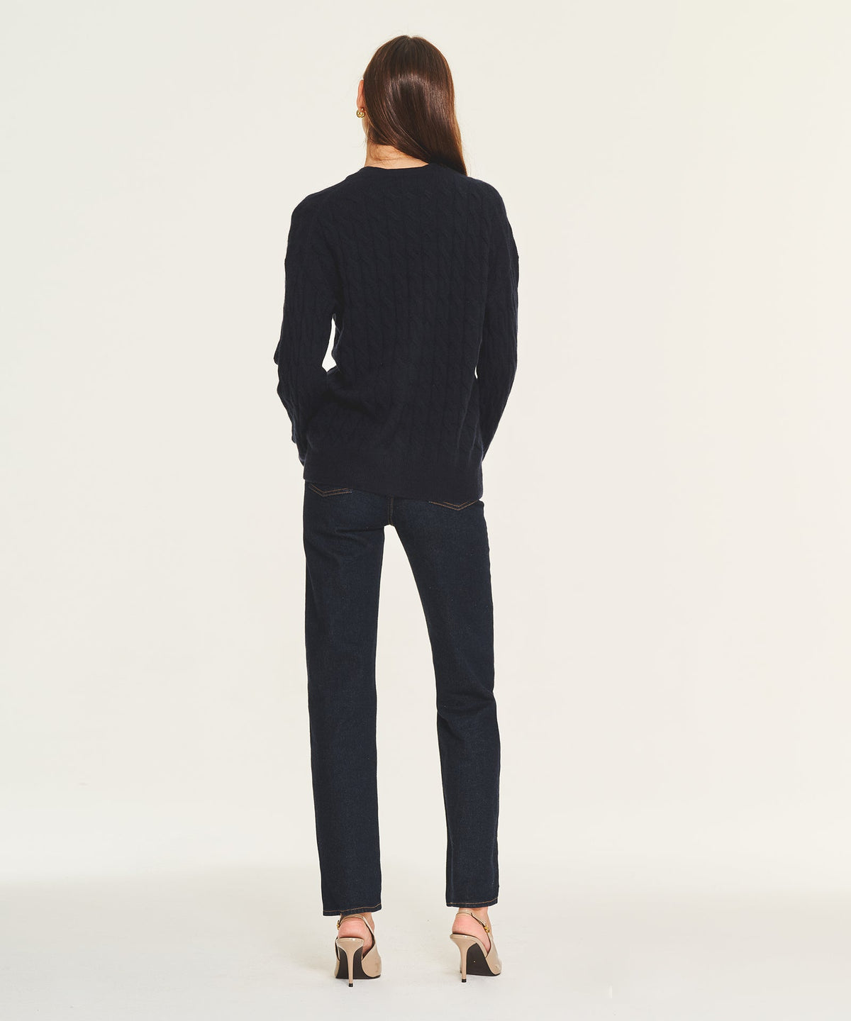 Lightweight Cashmere Cable Oversized Cardigan
