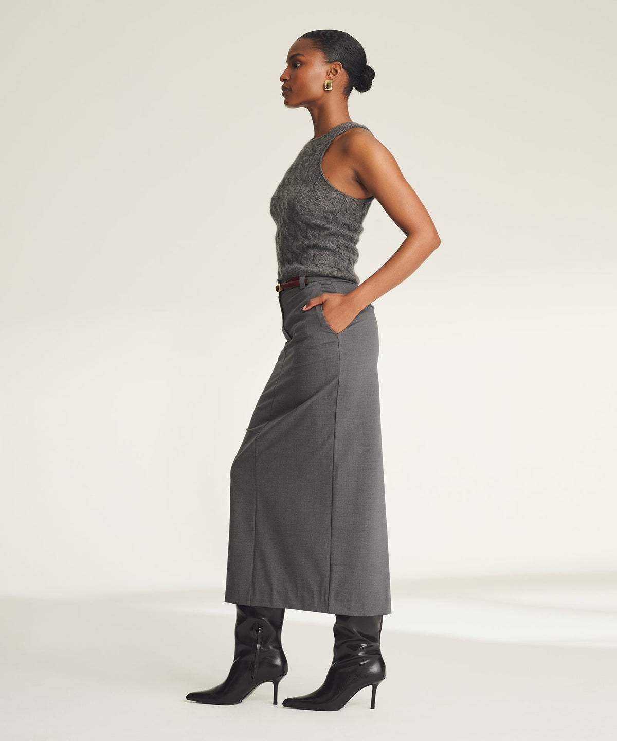 Lightweight Cashmere Cable Tank