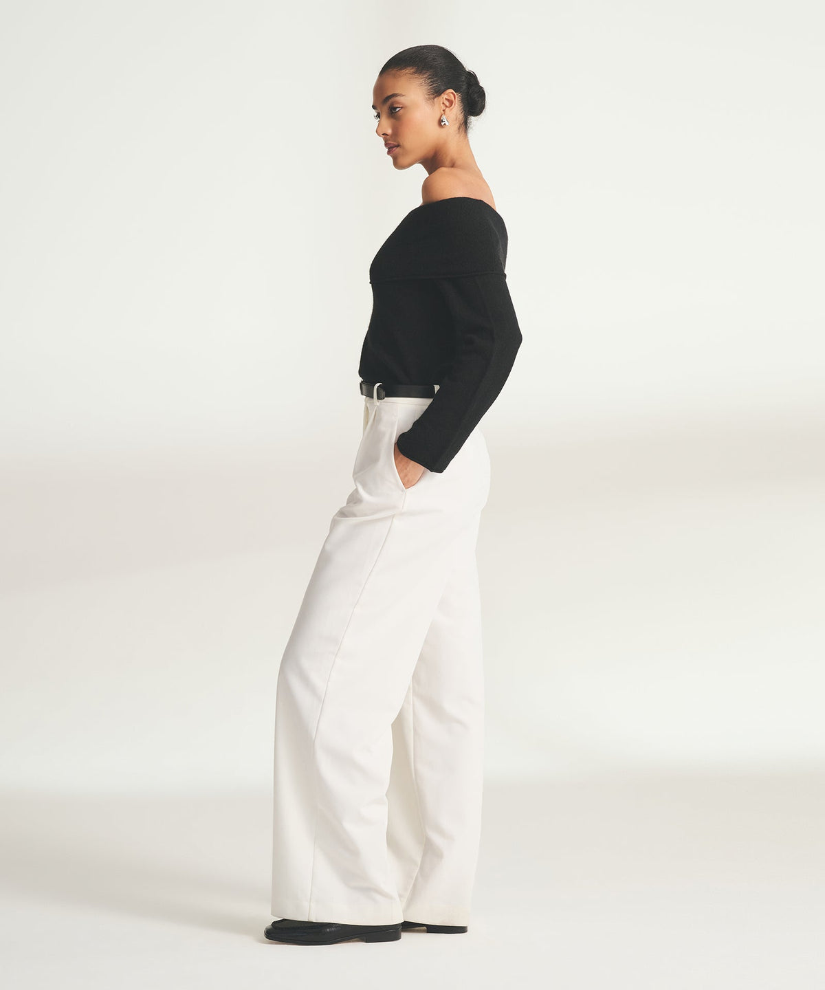 Lightweight Cashmere Off The Shoulder Top