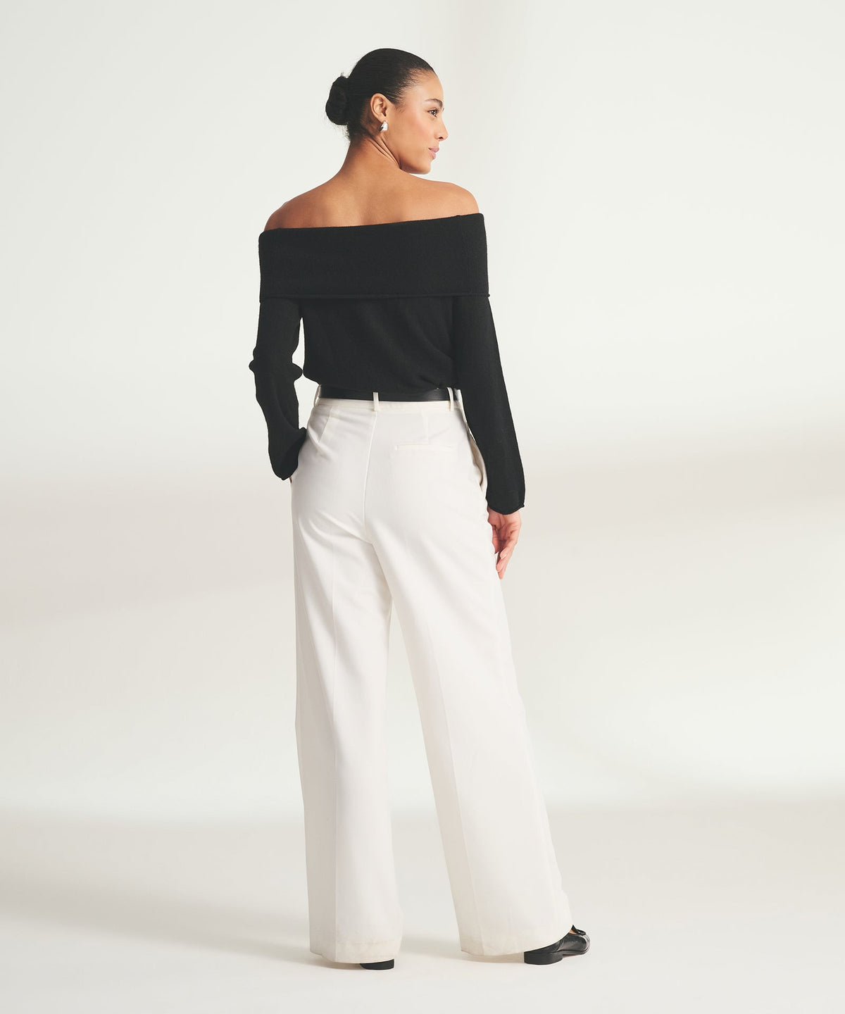Lightweight Cashmere Off The Shoulder Top
