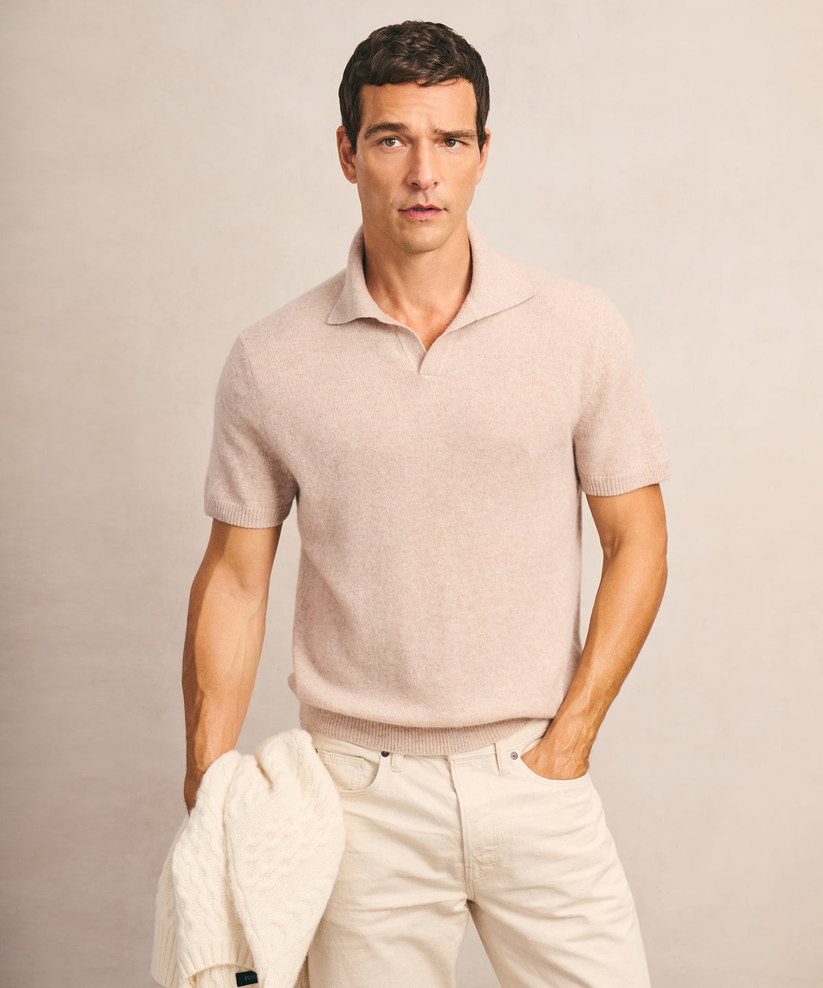 Lightweight Cashmere Short Sleeve Polo