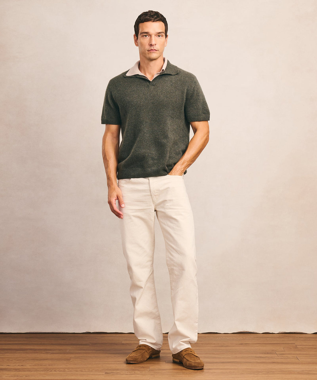 Lightweight Cashmere Short Sleeve Polo