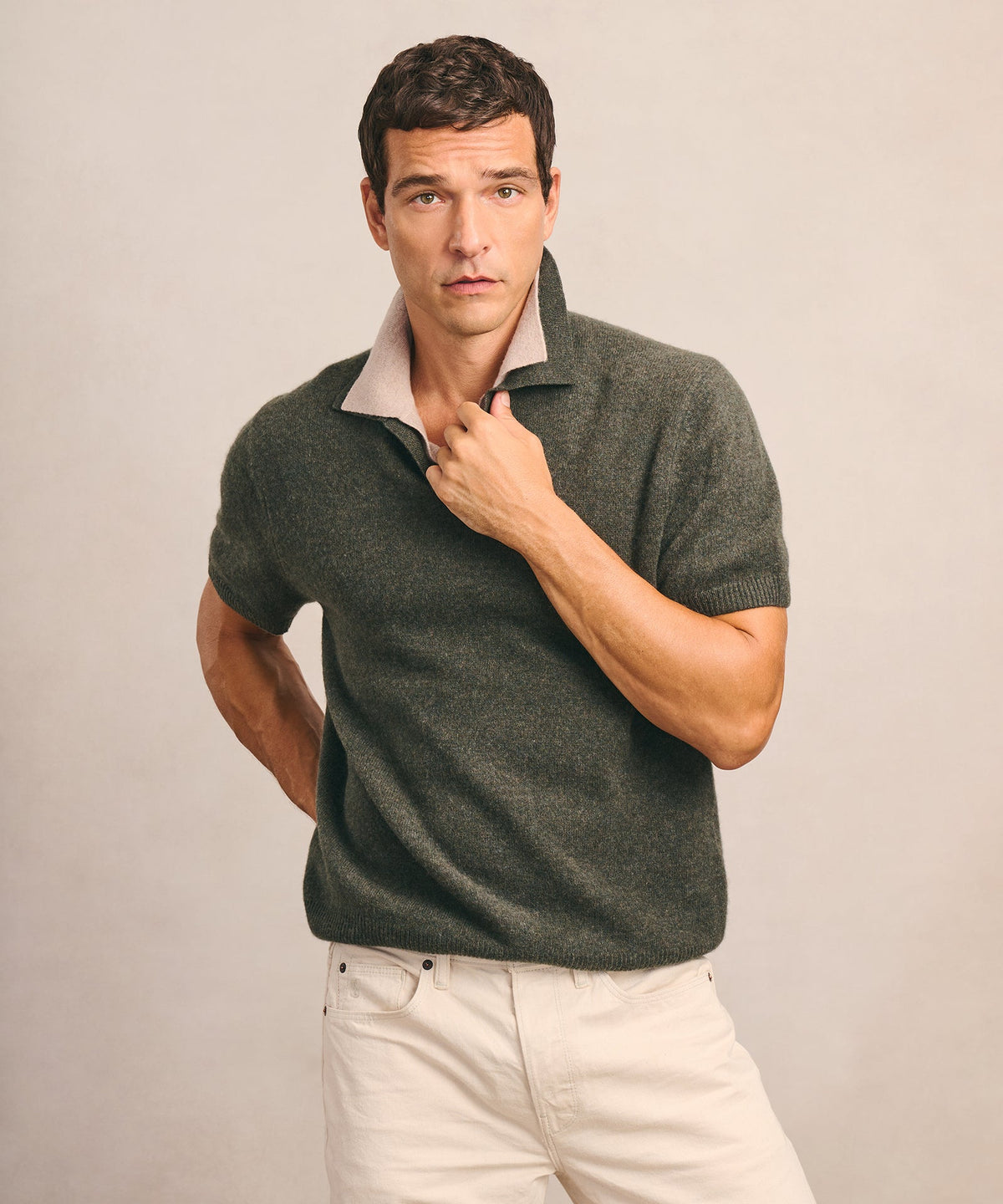 Lightweight Cashmere Short Sleeve Polo