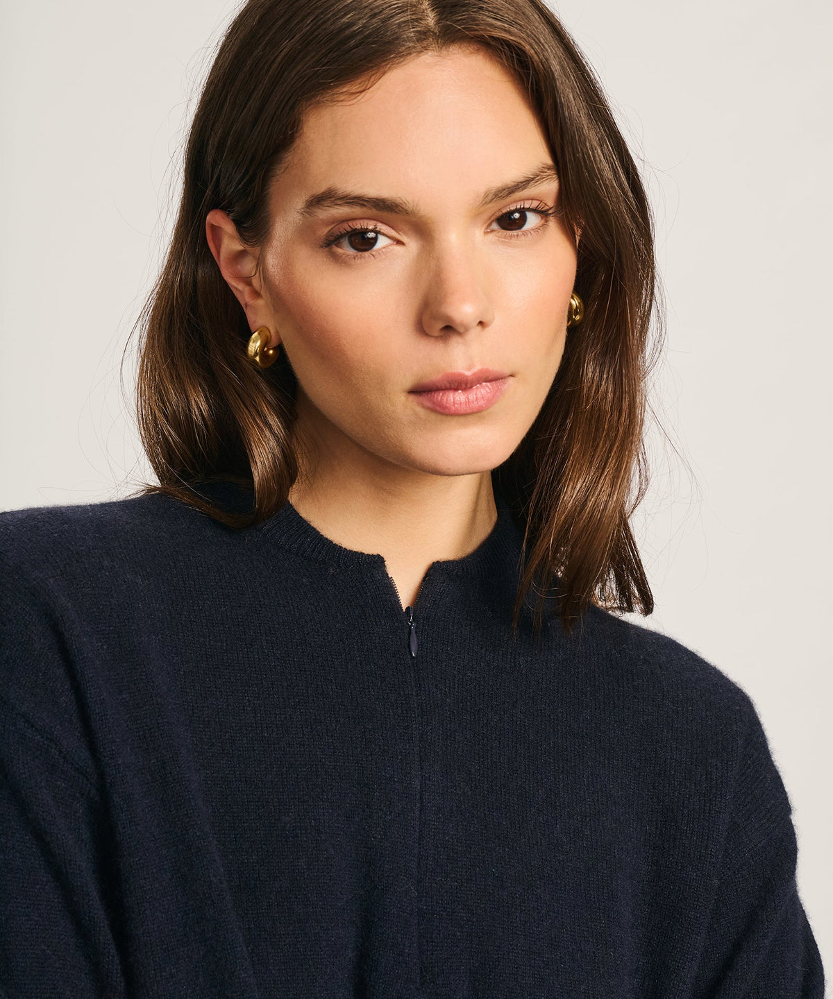 Lightweight Cashmere Quarter Zip Sweater