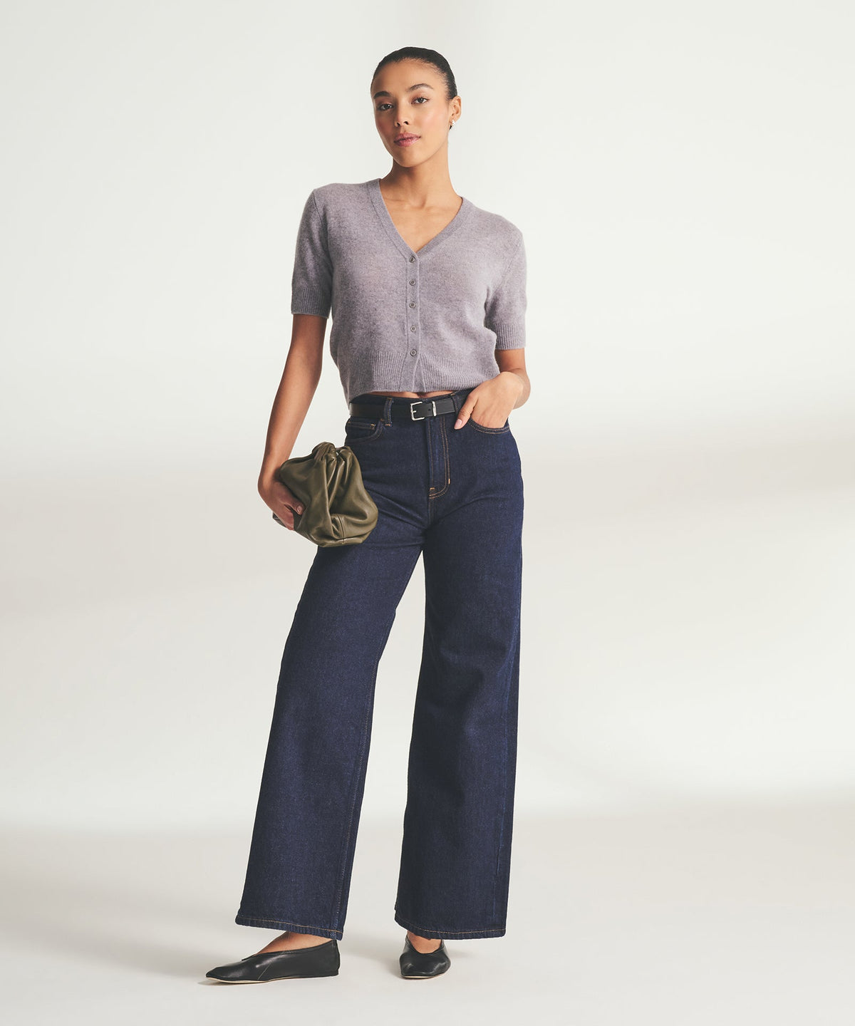 Lightweight Cashmere Short Sleeve Cardigan