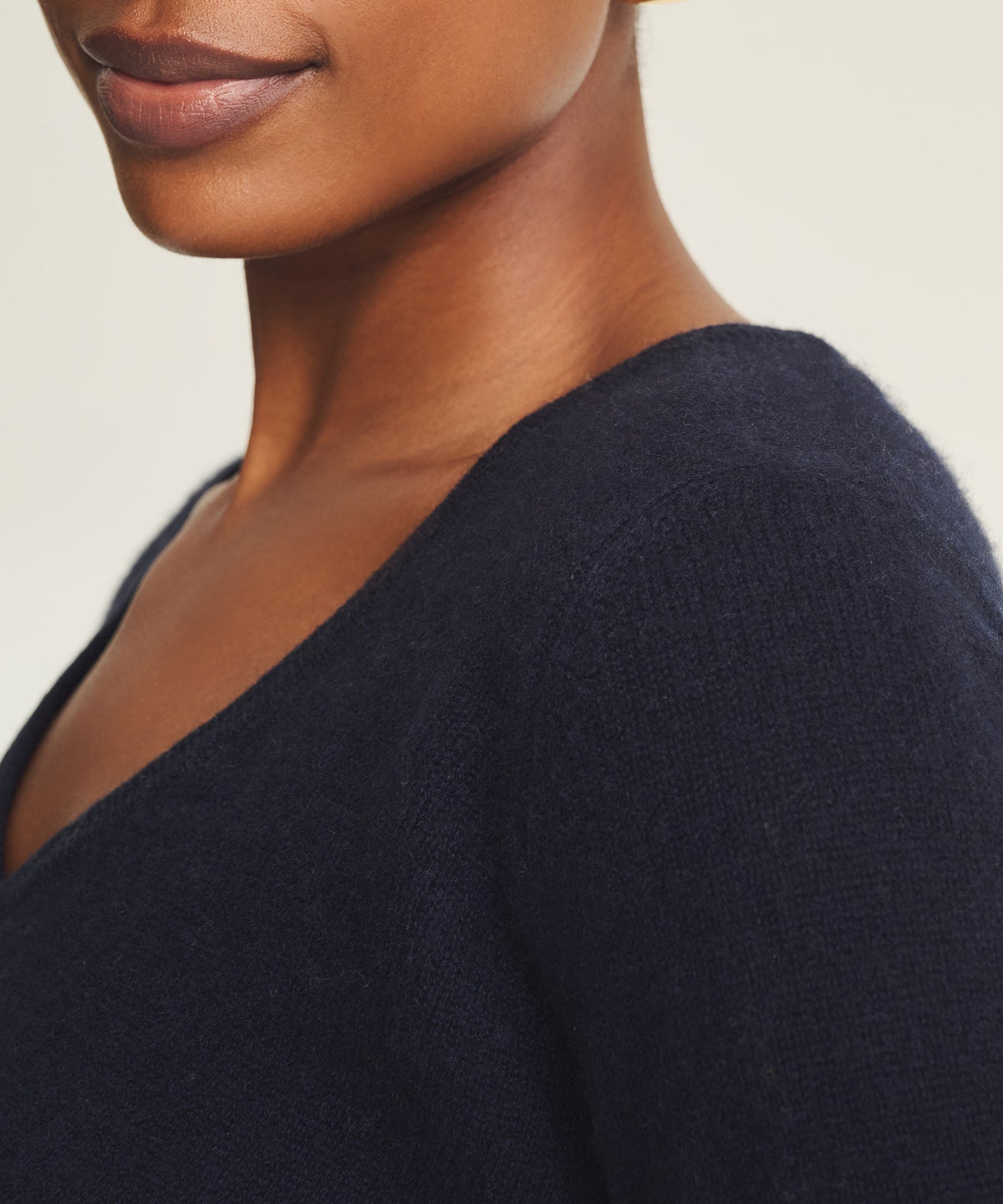 Lightweight Cashmere Short Sleeve V-Neck Sweater