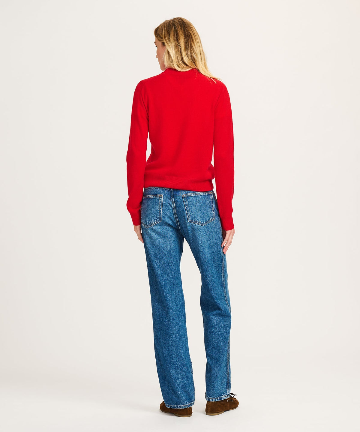 Lightweight Cashmere High V-Neck Sweater