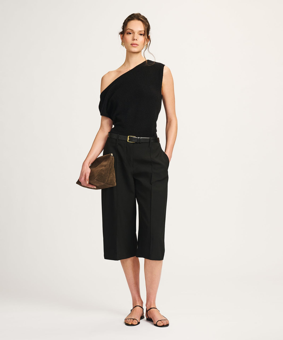 Lightweight Cashmere Off The Shoulder Tank