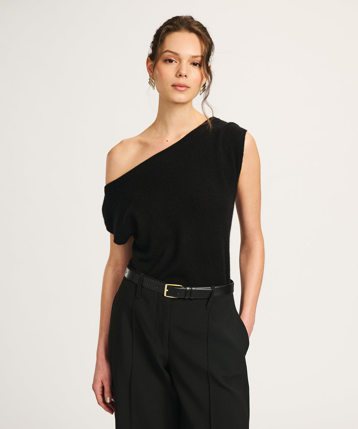 Lightweight Cashmere Off The Shoulder Tank