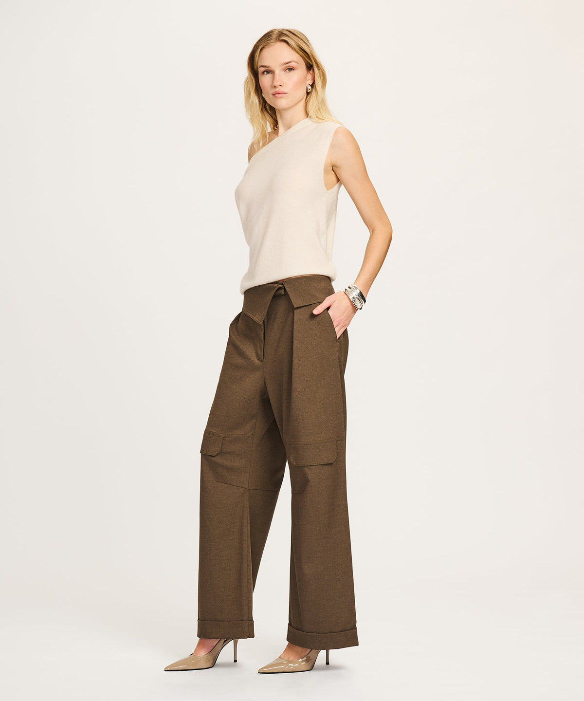 Lightweight Cashmere Off The Shoulder Tank