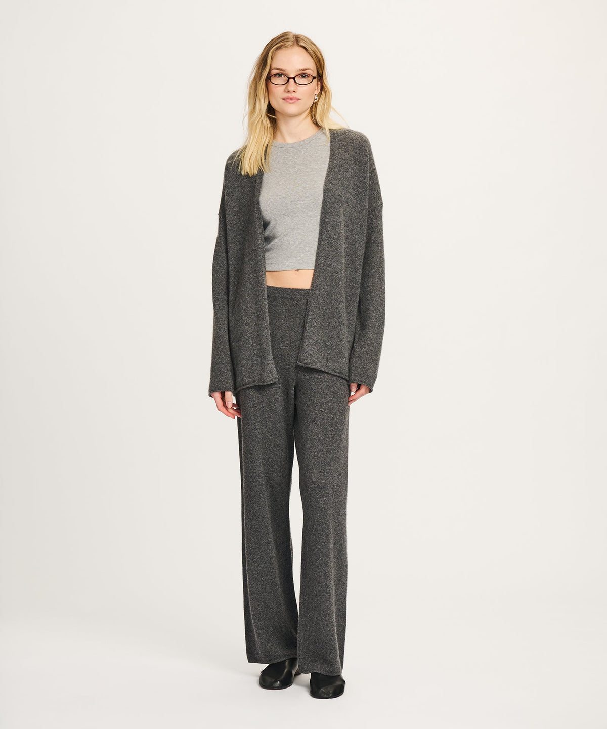 Lightweight Cashmere Open Front Cardigan
