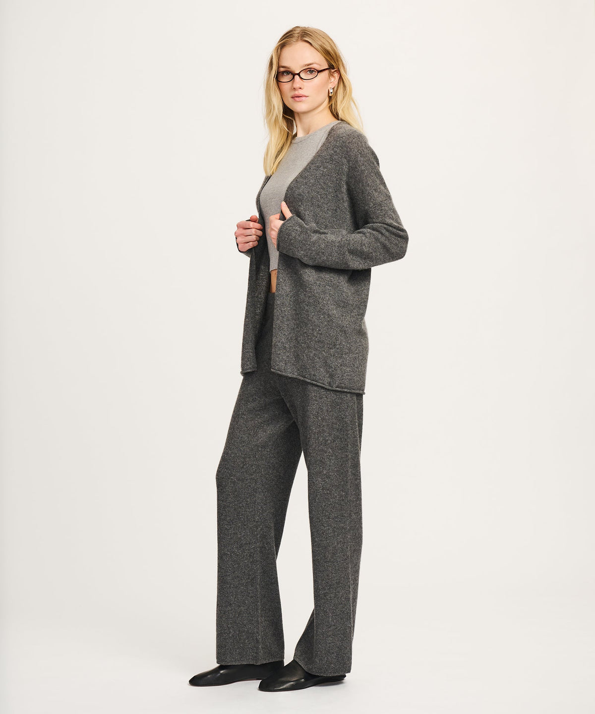 Lightweight Cashmere Open Front Cardigan