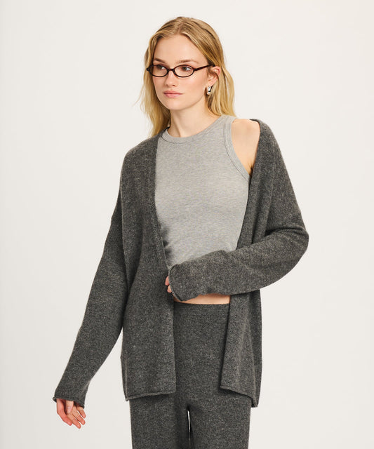 Lightweight Cashmere Open Front Cardigan