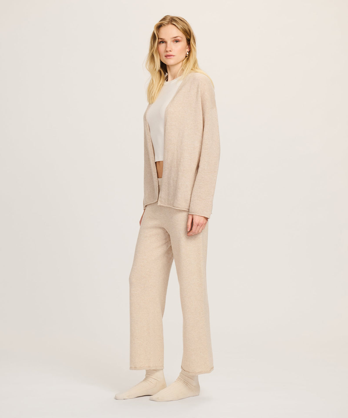 Lightweight Cashmere Open Front Cardigan