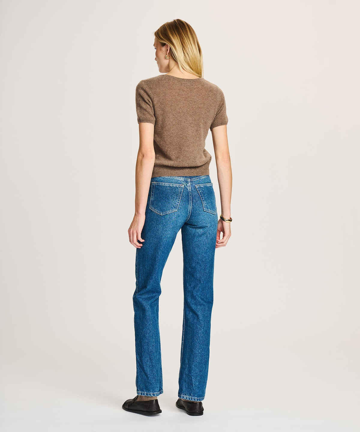 Lightweight Cashmere Short Sleeve V-Neck Sweater