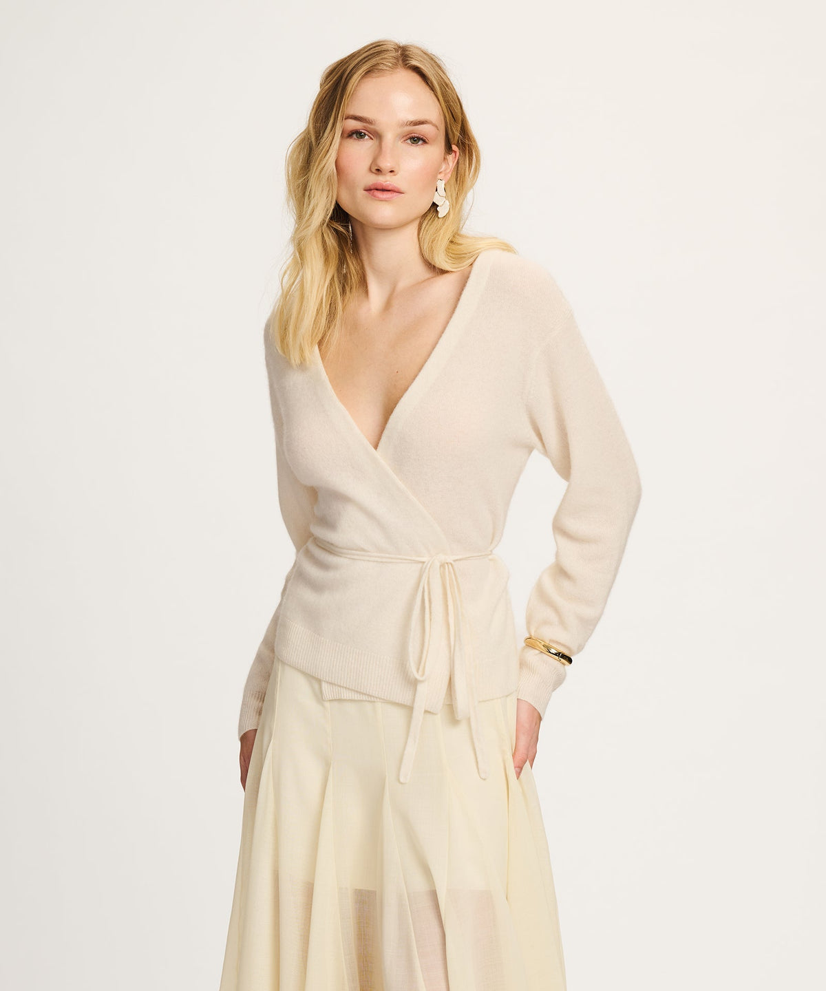 Lightweight Cashmere Wrap Top