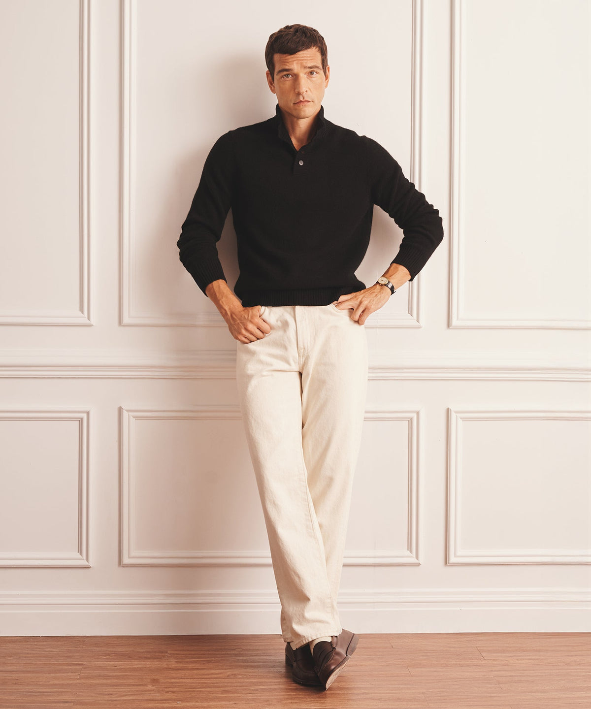 Luxe Cashmere Button Pullover Sweater