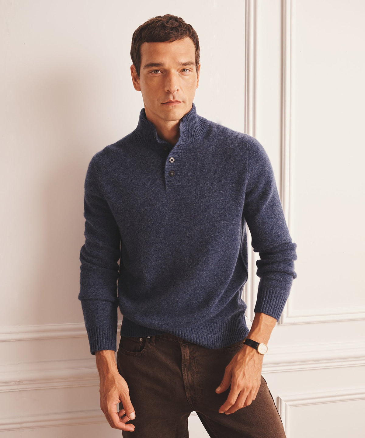 Luxe Cashmere Button Pullover Sweater