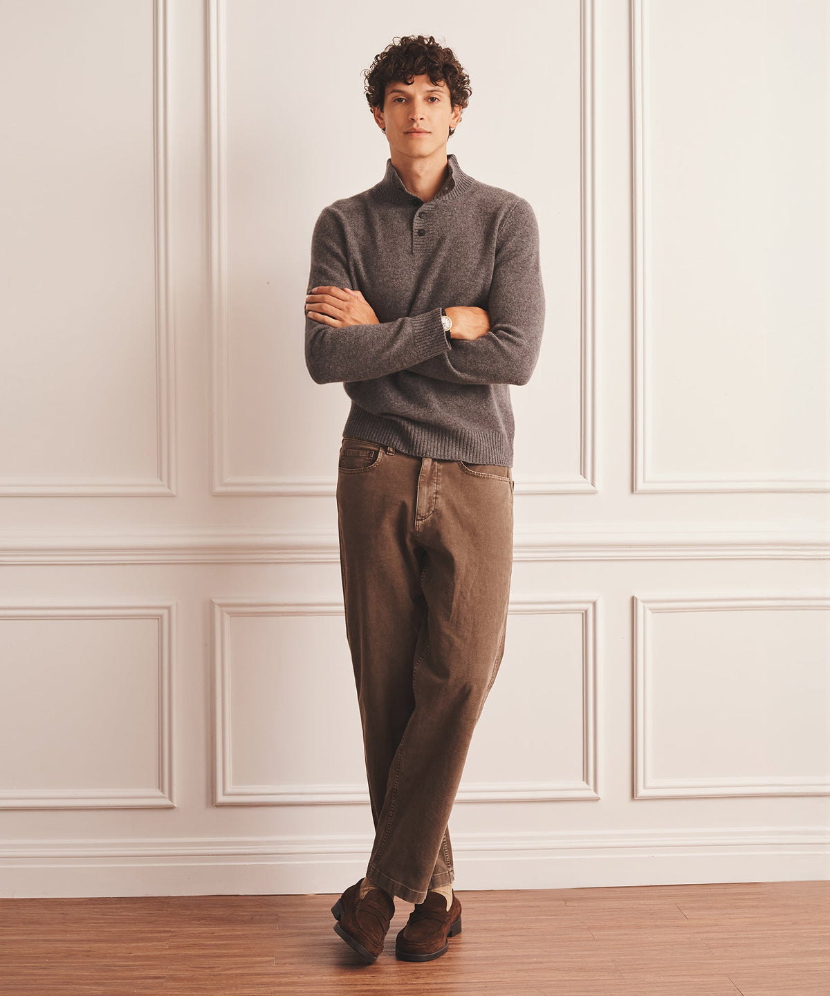 Luxe Cashmere Button Pullover Sweater