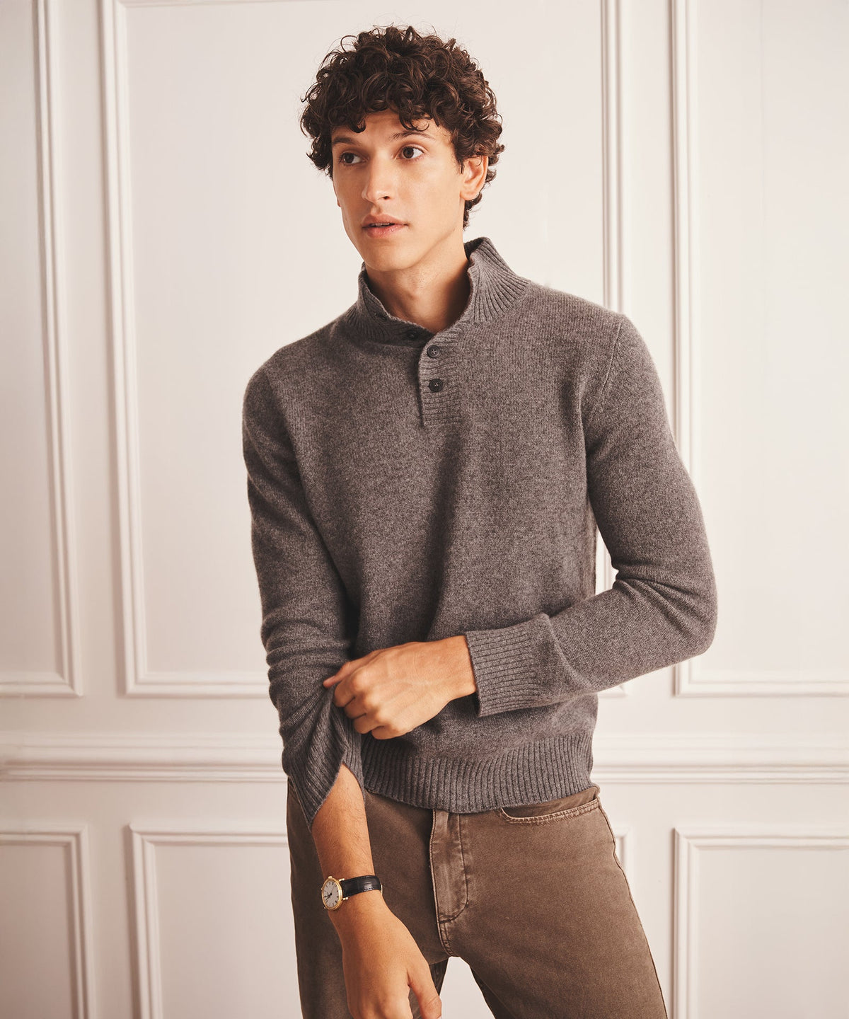 Luxe Cashmere Button Pullover Sweater