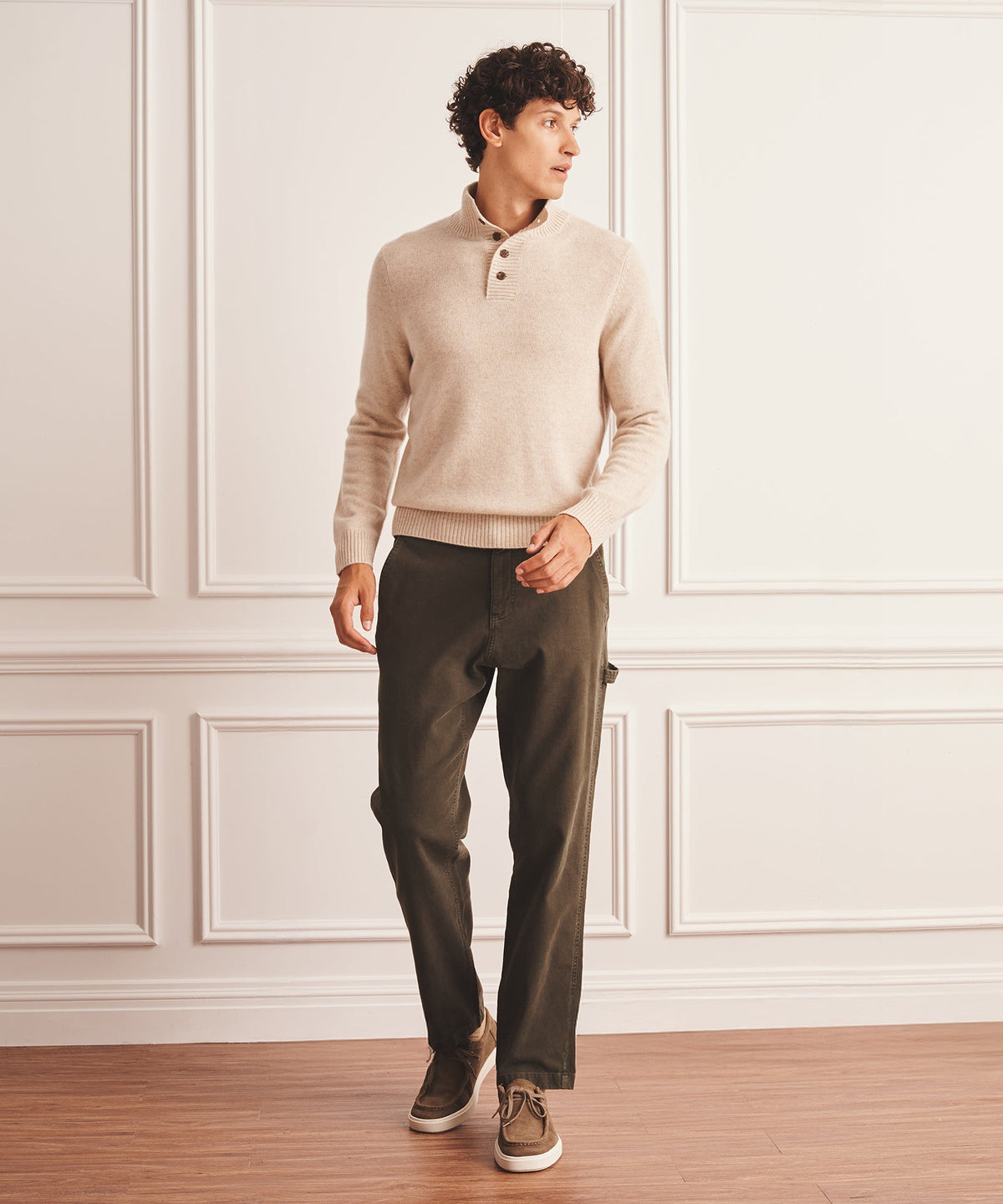 Luxe Cashmere Button Pullover Sweater