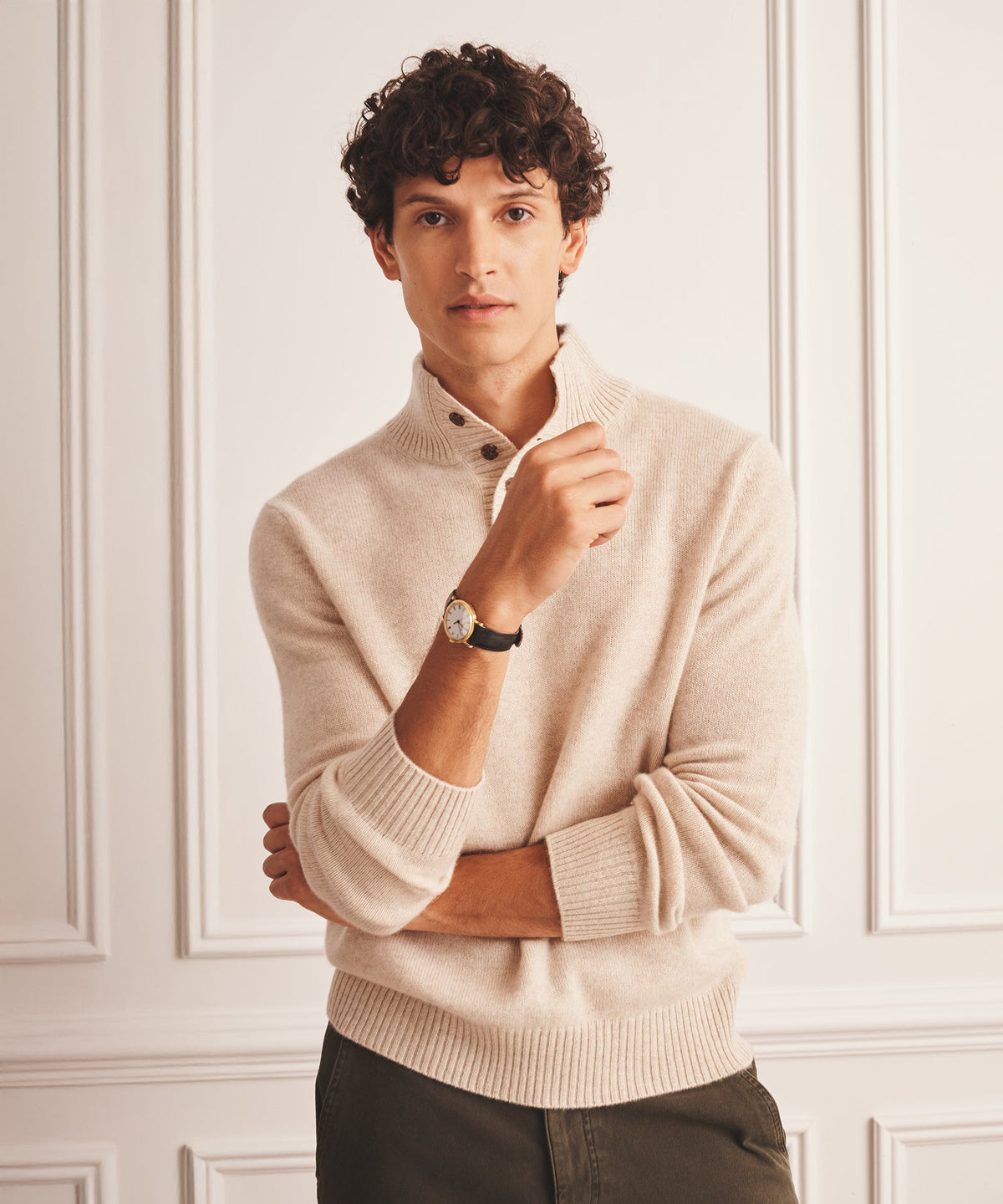 Luxe Cashmere Button Pullover Sweater