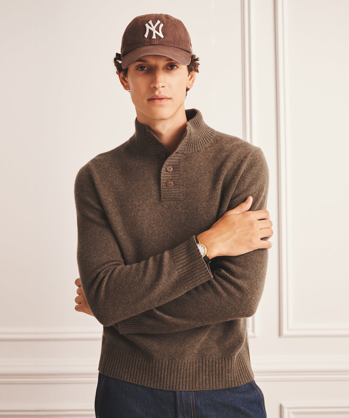 Luxe Cashmere Button Pullover Sweater