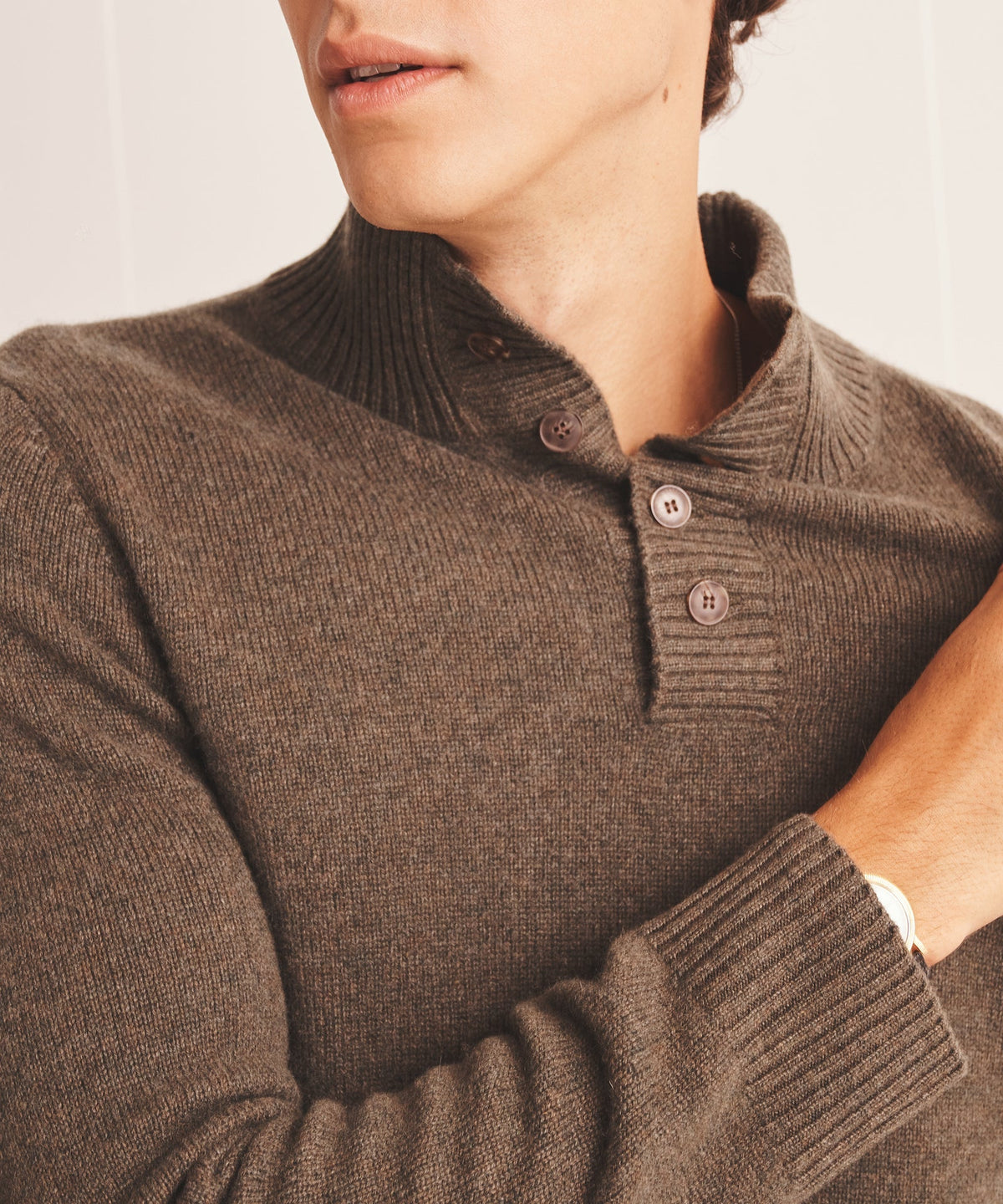 Luxe Cashmere Button Pullover Sweater