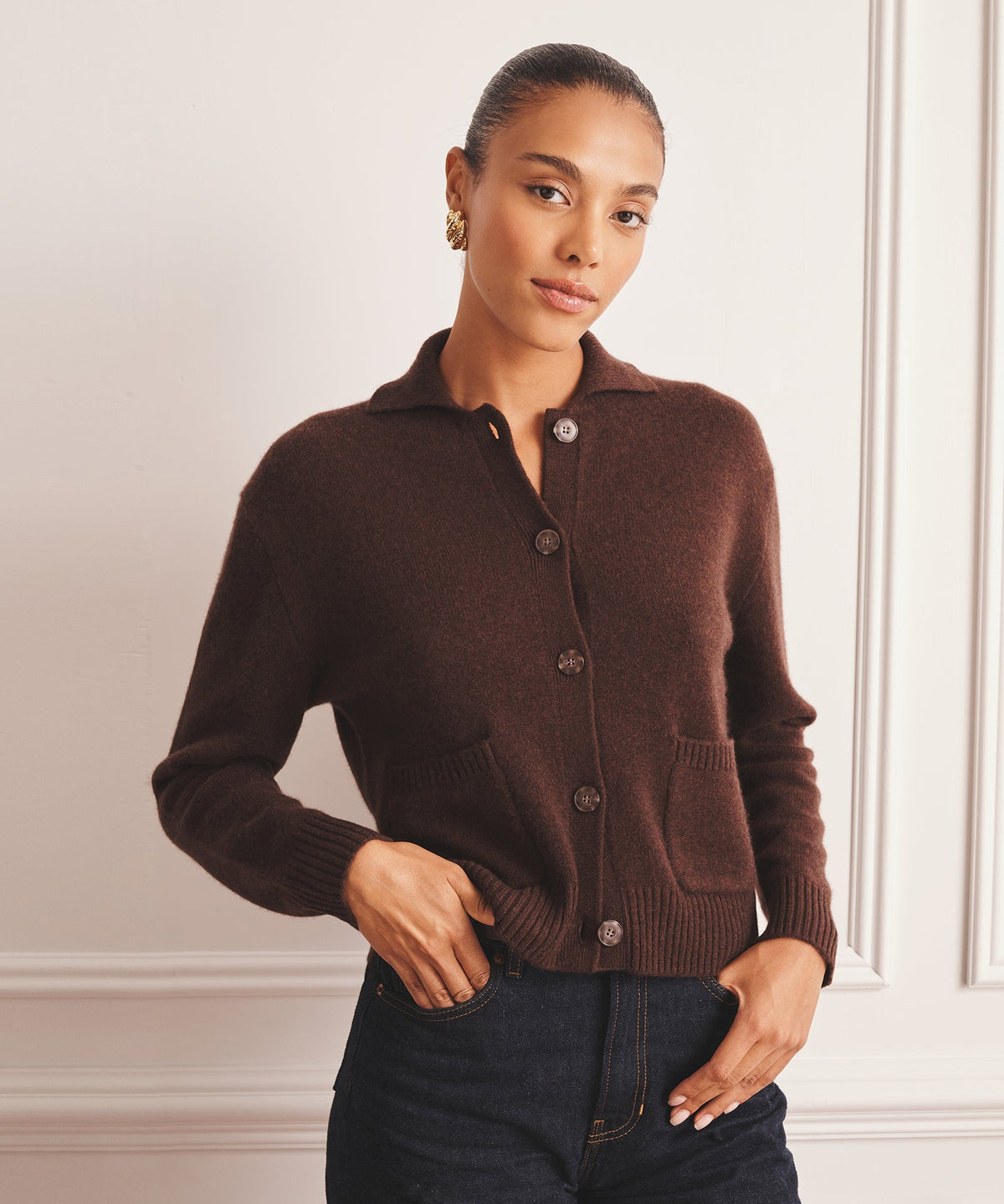 Collared Cashmere Cardigan