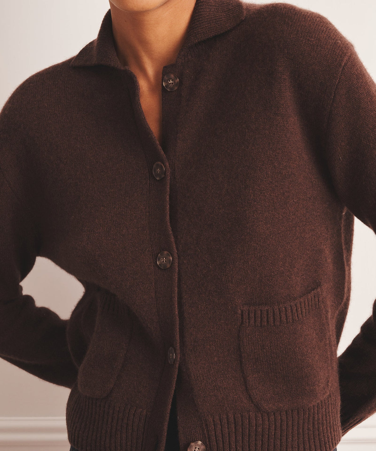 Collared Cashmere Cardigan