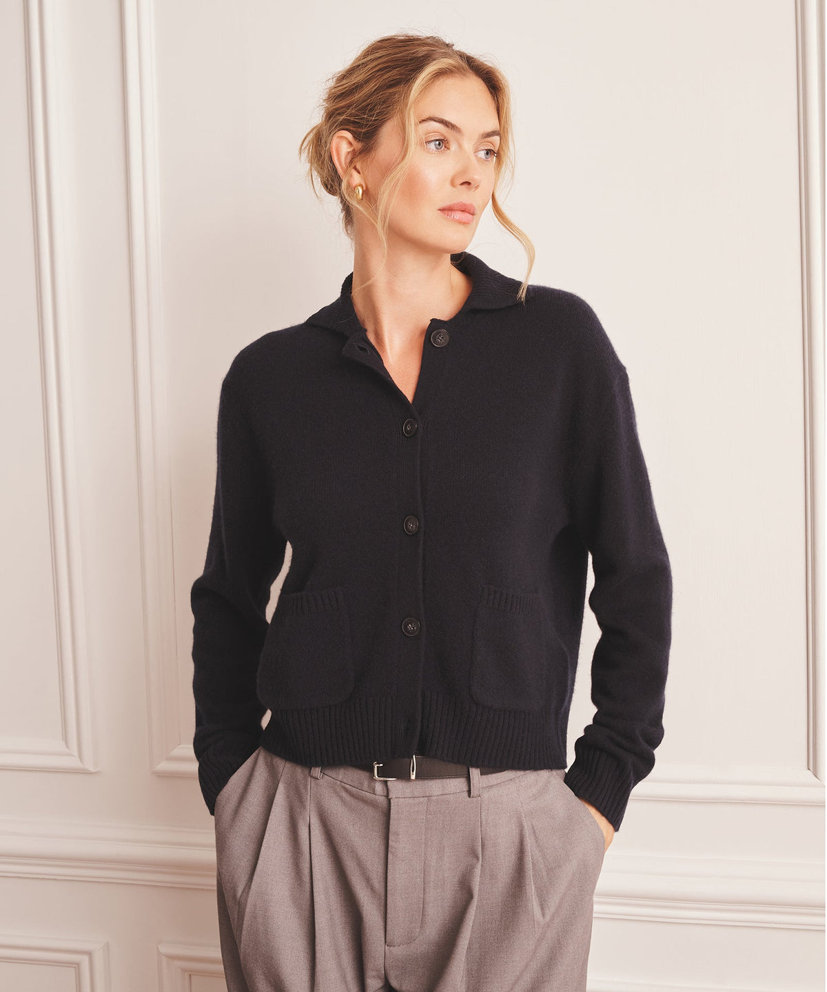 Collared Cashmere Cardigan