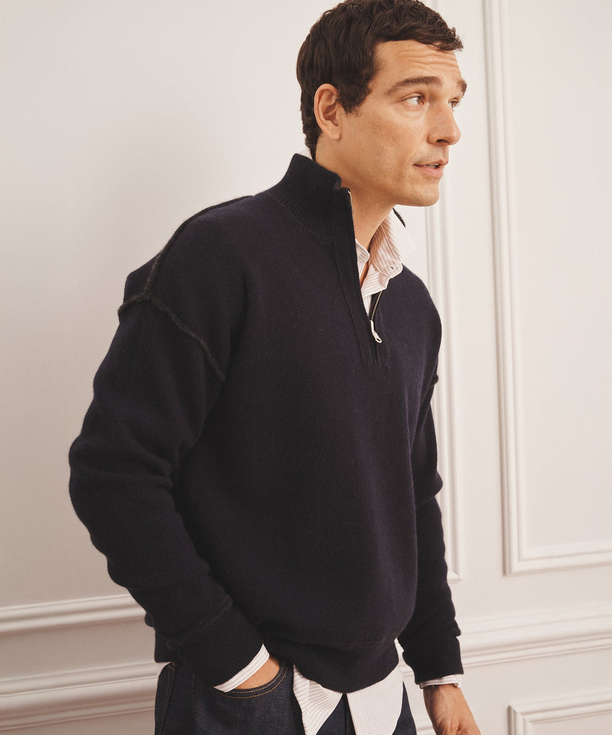 Luxe Cashmere Double Faced Quarter Zip