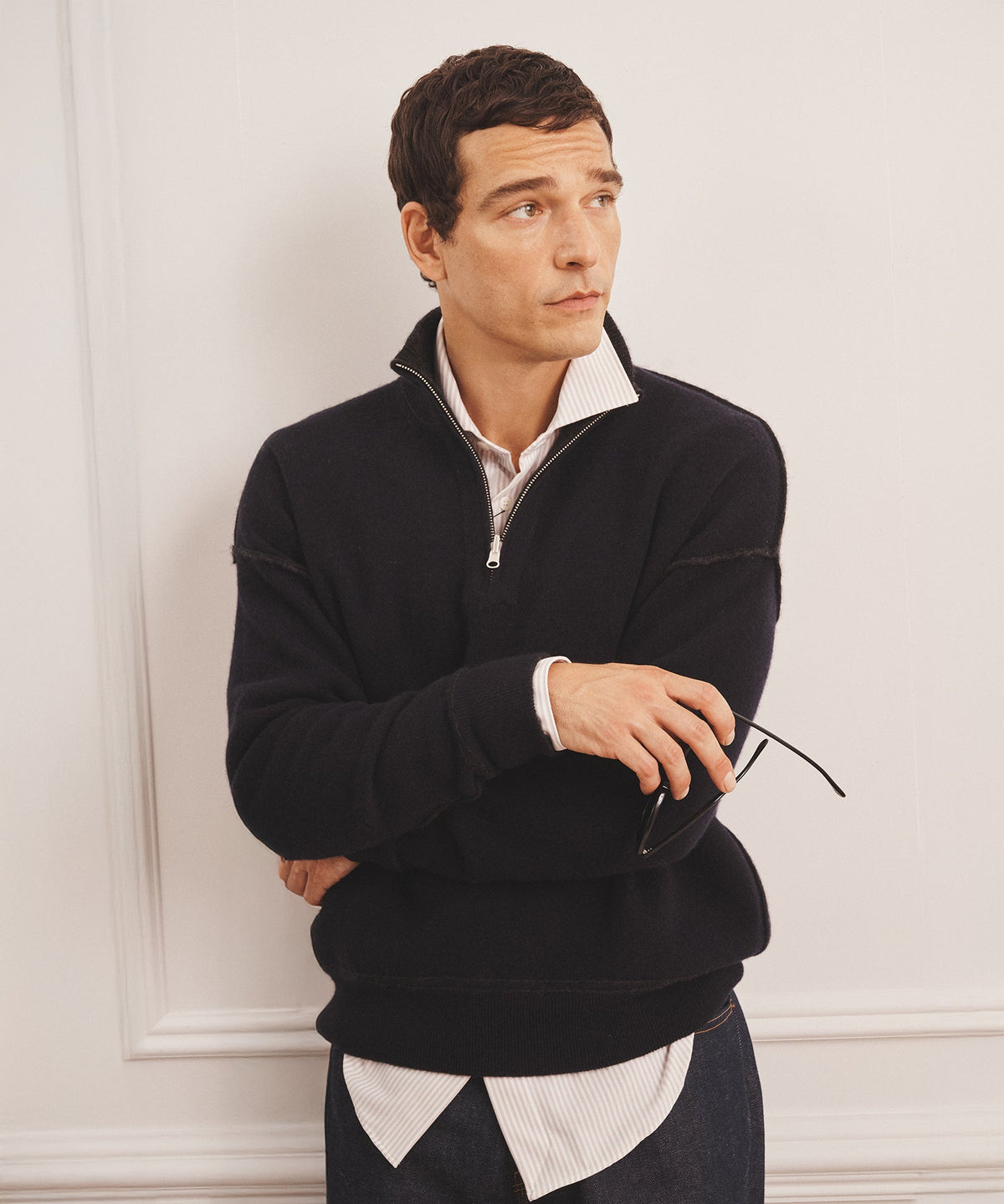 Luxe Cashmere Double Faced Quarter Zip