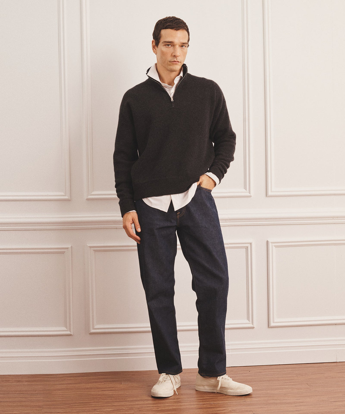 Luxe Cashmere Double Faced Quarter Zip